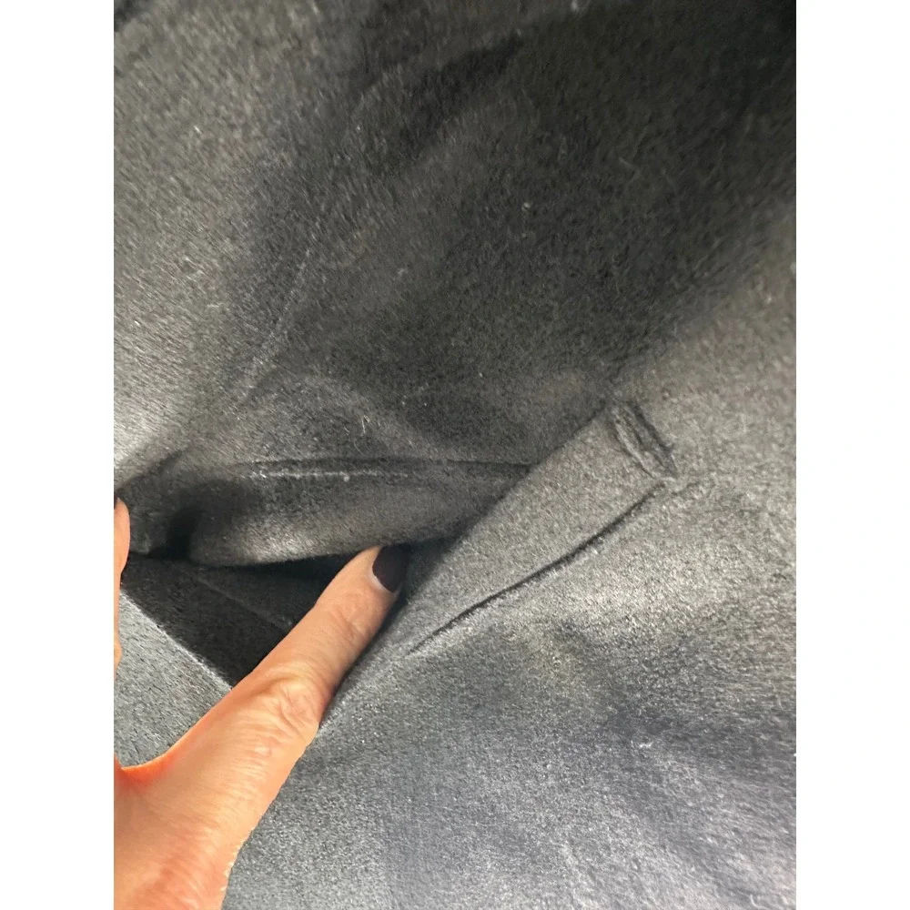 Harris Wharf‎ London Belted Wrap Coat 100% Virgin Wool IT 42 Black Minimalist